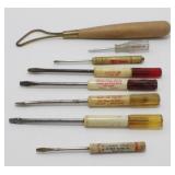 7 Vintage Screwdrivers (Most with Advertising)