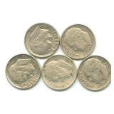 (5) Roosevelt Silver Dimes