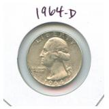 1964-D Washington Silver Quarter