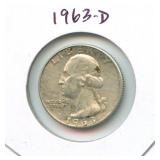 1963-D Washington Silver Quarter
