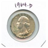 1964-D Washington Silver Quarter