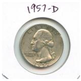 1957-D Washington Silver Quarter