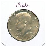 1966 Kennedy Silver Half Dollar - 40% Silver