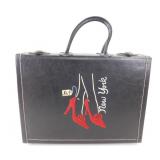 Vintage Black Leather & Velvet Train Case - New
