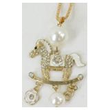 Betsey Johnson Rocking Horse Pendant Necklace