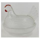 * Indiana Glass Hen on a Nest Beadless Stippled