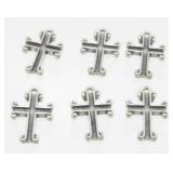 6 Sterling Silver Cross Charms