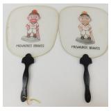 2 Vintage Milwaukee Braves Silk Hand Fans -