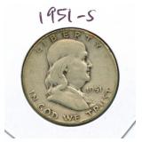 1951-S Franklin Silver Half Dollar