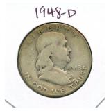 1948-D Franklin Silver Half Dollar