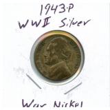 1943-P WWII Silver War Nickel