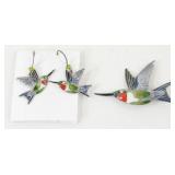 Hummingbird Enamel Brooch Pin Earring Set