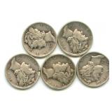 (5) 1941 Mercury Silver Dimes