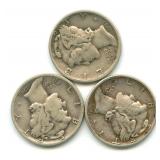 (3) 1943-D Mercury Silver Dimes