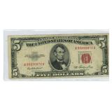 1953 $5 Red Seal Legal Tender U.S. Note