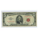 1963 $5 Red Seal Legal Tender U.S. Note