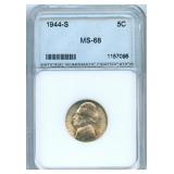 1944-S Jefferson Silver War Nickel - NNC MS 68