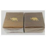 2 Never Opened Elephant Wooden Boxes