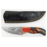 New Damascus Steel Drop Point Knife with Shark