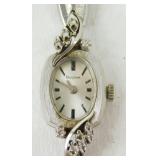 Vintage 14k White Gold Bulova Ladies Watch with