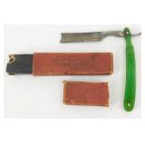 Vintage W. Korn Razor Mfg. Co. Green Handle