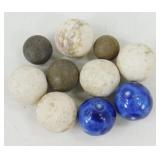 10 Antique & Vintage Clay Marbles