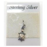 Sterling Silver Turtle Charm, 5.4 g
