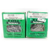 2 Boxes of Nails - 1 Half Full, 1 Full