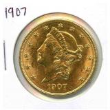 1907 $20 Gold Liberty Head Double Eagle