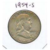 1954-S Franklin Silver Half Dollar