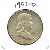 1957-D Franklin Silver Half Dollar