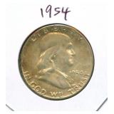 1954 Franklin Silver Half Dollar