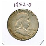1952-S Franklin Silver Half Dollar