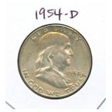 1954-D Franklin Silver Half Dollar