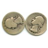 1941-D & 1946 Washington Silver Quarters