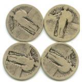 (4) U.S. Standing Liberty Silver Quarters
