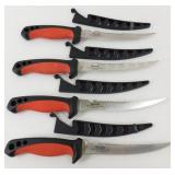(4) 6' Blade Filet Knives by Mustad - New