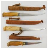 4, 6 & 8' Black Filet Knives by Rapala, J.