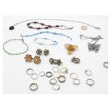 Nice Group of Costume Jewelry - Rings, Bracelets,