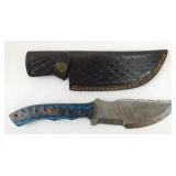 New Damascus Steel Gut Hook Hunting Knife with