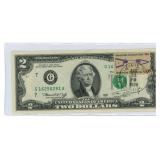 Cudahy, WI, Stamped & Postmarked $2 U.S. Note -