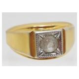 Vintage 18kt HE Gold Plate Ring with Stone - Some