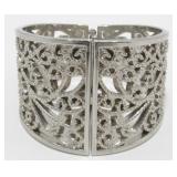 Wide Silver-Tone Cuff Bracelet