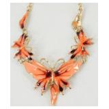Butterfly Bug Insect Enamel Necklace