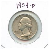 1954-D Washington Silver Quarter