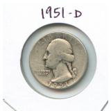 1951-D Washington Silver Quarter