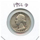 1952-D Washington Silver Quarter
