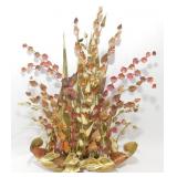 * Vintage MCM Brass Flower Leaf Butterfly