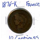 1876 French 10 Centimes