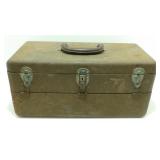 * Antique Metal Tackle Box Loaded with Tackle